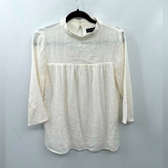 Roolee Tops - ROOLEE S Cream textured cotton lagonlook boho cottagecore long sleeve woman top